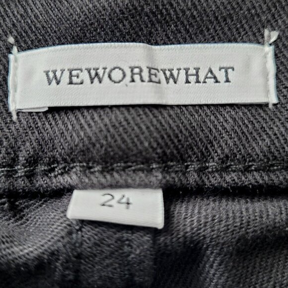NWT WeWoreWhat Black Low Rise Rocker Metal Chain Cropped Skinny Jeans - Picture 13 of 15